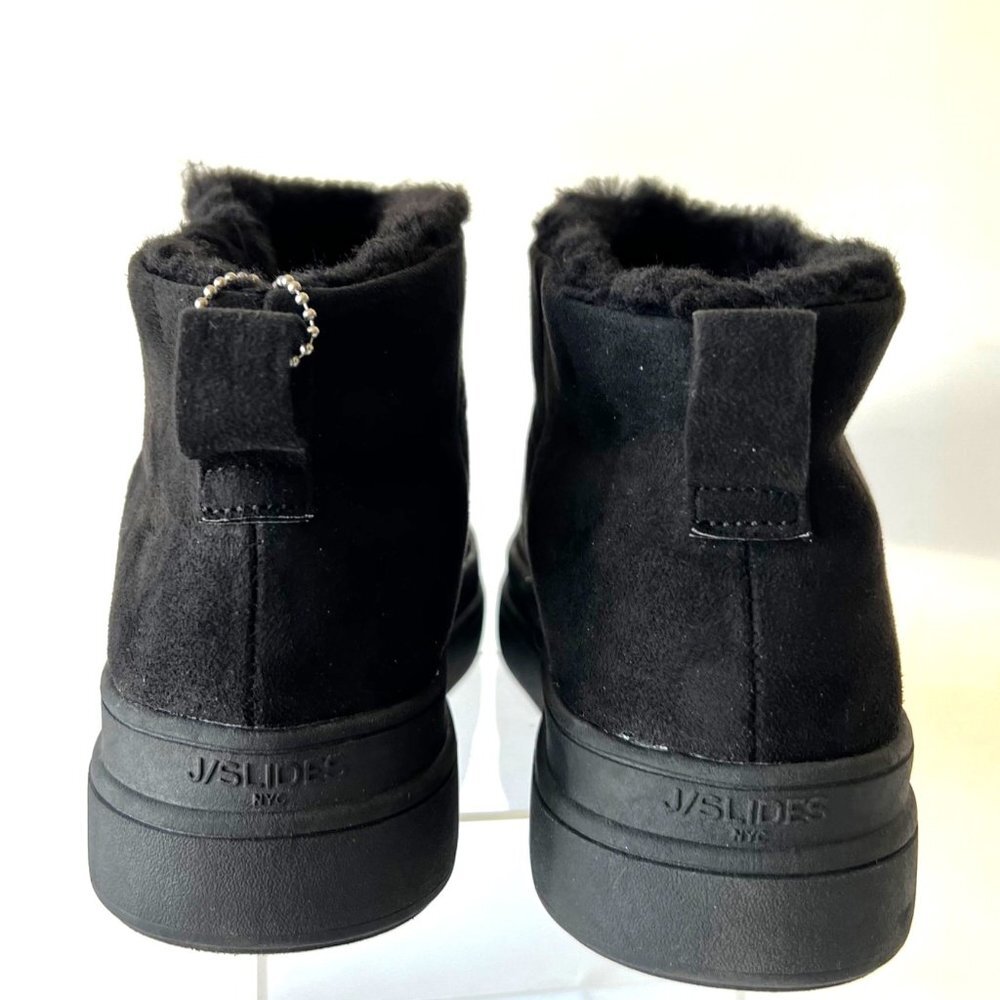 J SLIDES Women Boots Black Fur booties Size 10 - Picture 6 of 11